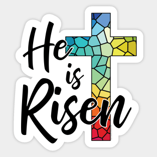 He is Risen, Stained Glass Cross © GraphicLoveShop Sticker